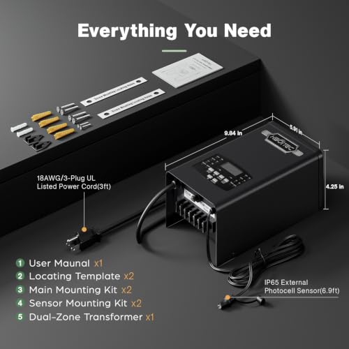 HIBOITEC 200W Low Voltage Transformer 2 Zone Independent Control Output