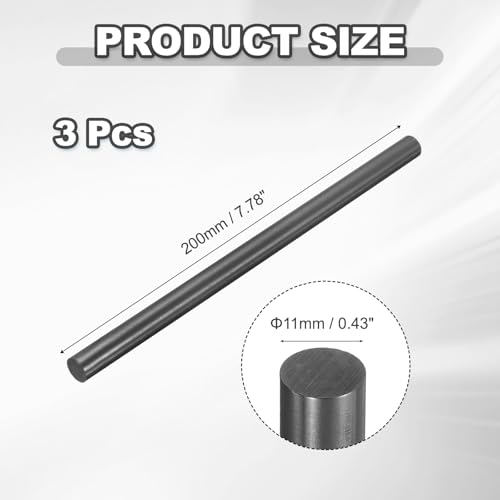 PATIKIL Graphite Rod 3 Pcs Graphite Stirring Rod 200x11mm Cylinder Stick - size: 200x11mm