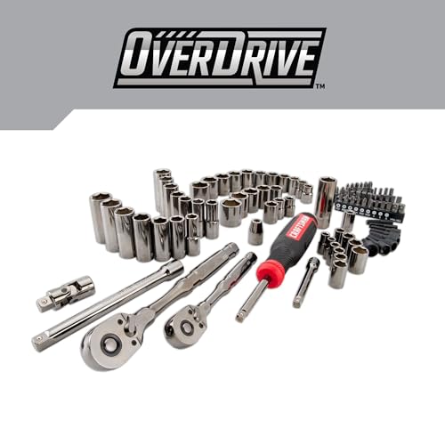CRAFTSMAN OVERDRIVE 99-Piece Gunmetal Chrome Mechanics Tool Set, Standard SAE/Metric Socket Set, with Hard Case (CMMT99099)