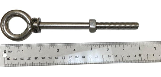 US STAINLESS Stainless Steel 316 Eye Bolt 1/2" x 8" UNC (1/2"-13 Pitch) Short Thread Marine Grade