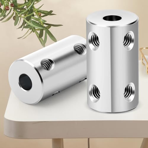 6pcs 5mm to 5mm Steel Shaft Coupling Joint Connector, Rigid Coupling Set Screw, Motor Shaft Connector for Motor Accessories - size: 5mm to 5mm