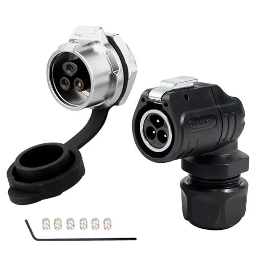 CNLINKO LP-16 3 Pin Right Angle IP68 Waterproof Connector Screw Assembly - style: Single-Hole Socket