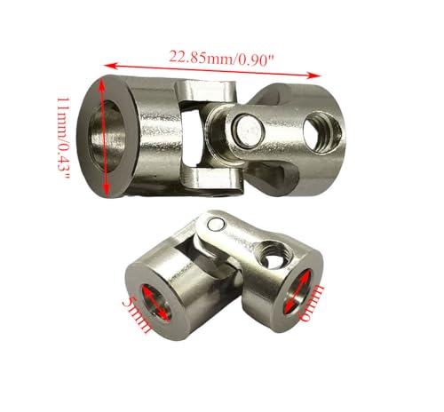 5Pcs 5mm to 6mm Universal Joint Motor Shaft Couplers, Rotatable Coupling Steering Connectors for RC Cars Boats Models DIY Airplane and Robots - size: 5mm to 6mm