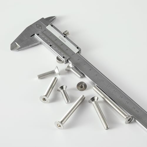 M6 x 8mm 12mm 16mm 20mm 25mm Flat Head Hex Socket Cap Screws Countersunk Bolts, Stainless Steel 304, Metric Allen Drive, Bright Finish, Fully Threaded, Assortment Kit 50PCS - size: M6x8/12/16/20/25 mm