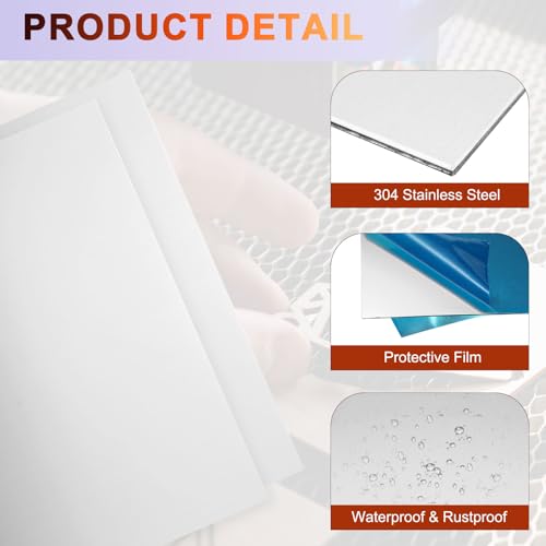 uxcell 2Pcs 304 Stainless Steel Sheet Plate, 6" x 4", 24 Gauge (0.5mm) Thickness, Stainless Steel Plate with Gloves for Crafting, Modelers, Jewelry, Repairs, Electrical Repairs (Silver) - size: 150 x 100 x 0.5mm