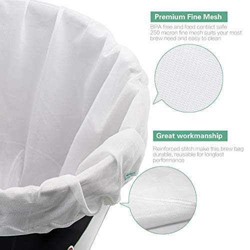 2 Pack Jumbo Brew Bags, 24 x 32 Inch, 250 Micron Mesh - size: 2 pack-24"×32"
