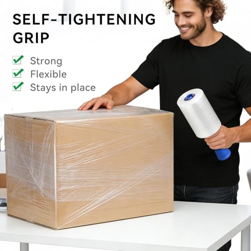 Plastic Shrink Wrap Roll for Moving, 5" x 1200' -12 Rolls - size: 5 inch 1200ft