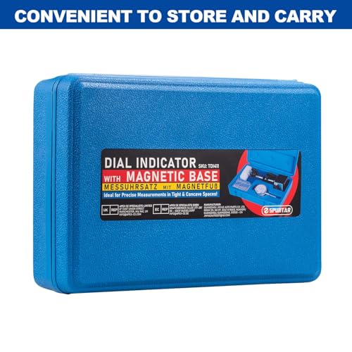 Spurtar Dial Indicator with Magnetic Base, 0-1'' Dial Test Indicator