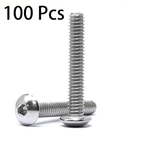 iexcell 100 Pcs #8-32 x 1 Stainless Steel 304 Hex Socket Button Head Cap Screws Bolts Kit - size: #8-32 x 1"