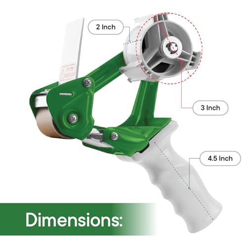 TAPEWELL Heavy Duty Metal Frame Packing Tape Dispenser Gun, 2 inch, Green - color: Green, size: 2 Inch