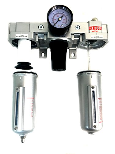3/4" COMBO PARTICULATE FILTER REGULATOR LUBRICATOR COMPRESSED AIR Manual Drain