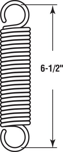 Prime-Line SP 9629 Extension Spring, Spring Steel Construction, Nickel-Plated Finish, 0.162 GA x 1-1/4 In. x 6-1/2 In., Single Loop Open (Single Pack)