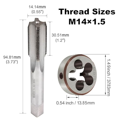 M14 x 1.5 Metric Thread Tap and Die Set - size: M14x1.5