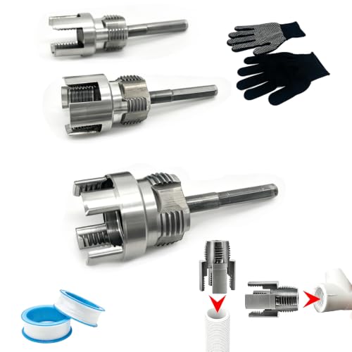 3PCS PVC Pipe Threader Kit,Dual Internal & External Thread Cutting Tool 