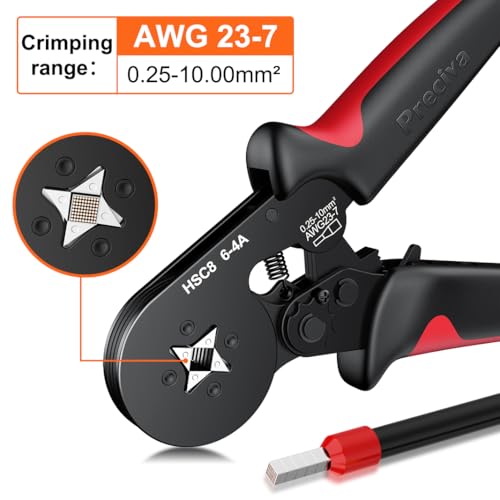 Preciva Ferrule Crimping Tool with 2000Pcs Wire Connectors, AWG23-7 - color: Black
