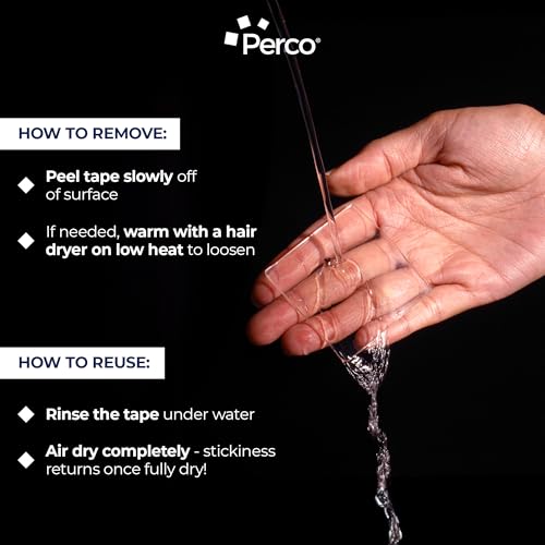 Perco Double Sided Tape Squares, Clear Nano Tape, 95 Pre-Cut Mounting Squares – 50 1"x1", 30 2"x2", 15 3"x3" – Multi-Size Adhesive for Wall Décor, Crafts, DIY, Office, Home Use, Multi-Purpose Projects - size: 1x1 + 2x2 + 3x3 inches