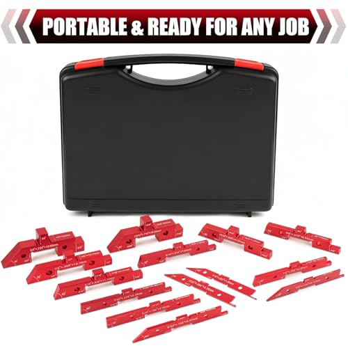 AJulyBee 14 PCS Woodworking Setup Blocks with Storage Case