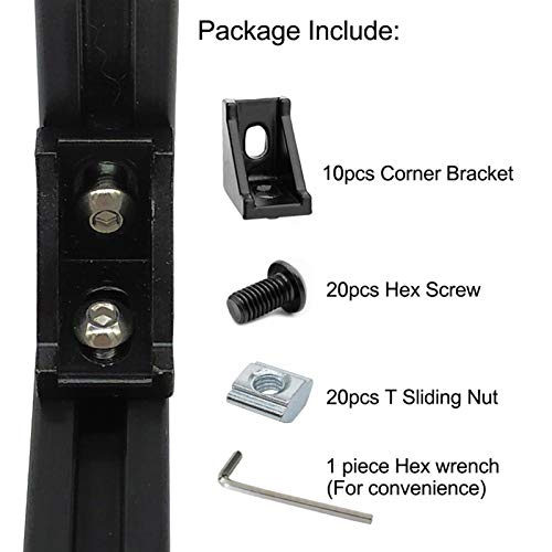10 Sets 2020 Aluminum Extrusion Hardware Accessories Corner Bracket - style: 10Pcs 20x28 Bracket with M5 Bolt Nut