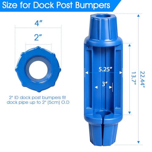 Dock Bumpers for Poles/Post, Boat Dock Bumpers Fenders - color: Blue-2pk, size: 22.44 Inch Length