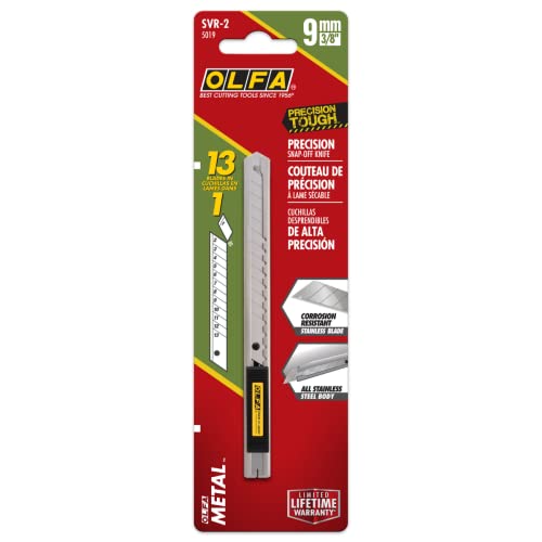 OLFA 9mm Stainless Steel Utility Knife (SVR-1) - Retractable, Auto-Lock