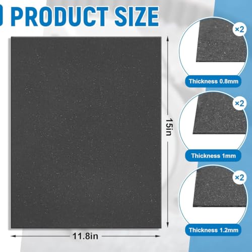 Nuanchu 6 Pcs 15 X11.8'' Gasket Material Paper Sheet, 0.8/1/1.2mm