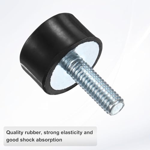 M METERXITY 4-Pack Rubber Mounts D20mmxH10mm Male/Female Vibration Isolators Cylindrical Shock Absorber W M6 x 18mm Studs for Air Compressor/Car/Pump/Boat/Garage Motor/Bobbins Rubber Isolators - size: M6 x 18mm, 20mm x 10mm