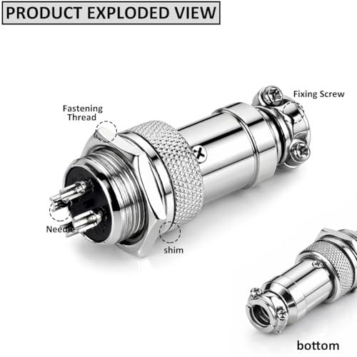 Clyxgs 4-Core Aviation Plug Connector Male Female 16mm Panel Mount Metal Wire Adapter 10PCS - style: GX16-4-10