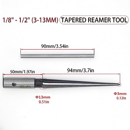 6-Flute Tapered Reamer 1/8 to 1/2 Inch T Handle for Guitar Luthier