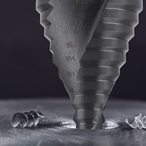 Lichamp Jumbo 2-3/8" Unibit Step Drill Bit, 12 Sizes, 1/4" to 2-3/8", C5BK - size: 12 Sizes,1/4" to 2-3/8", style: Spiral