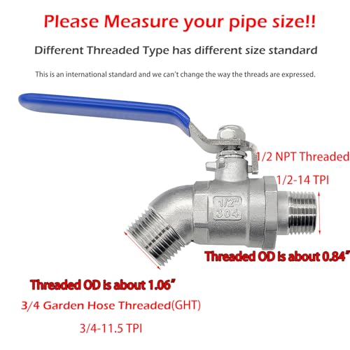 beduan 304 SS 1/2 NPT Male Garden Hose Bibb Outdoor Faucet Spigot 2PCS - size: 1/2 MPT