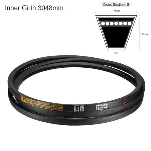 uxcell B-120 V-Belts 120" Inner Length, B-Section Rubber Drive Belt - size: 120"