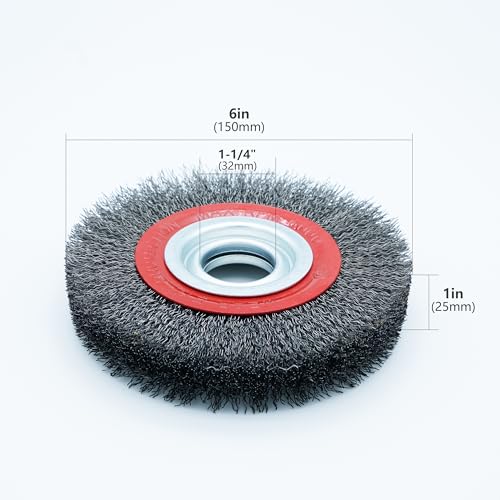 6inch 8inch 2pcs Bench Wire Wheel Brush Set - 0.012" Crimped Steel Wire, 5 Spacer Arbors (1/2in-1in), 6000 RPM Precision-Balanced for Bench Grinder - Rust, Paint & Corrosion (6inch 2pcs) - style: 6inch 2pcs