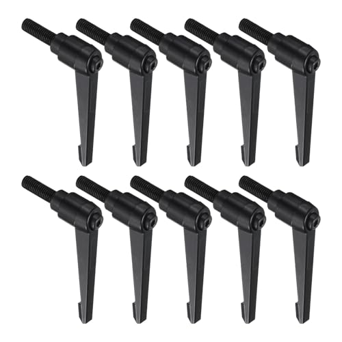 uxcell 10pcs Lever Adjustable Handles M10 x 30mm Metric Male Thread, Level Clamping Handle Hand Stud Knobs Rotating Screw Handles Bolts with Locking Lever, Black - size: M10 x 30mm