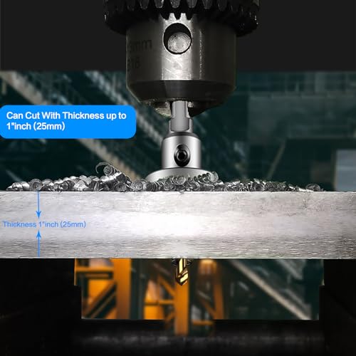 TCT Hole Saw Set, 2-Pack of 1-5/8" (40mm) Heavy Duty Tungsten Carbide Tipped Hole Cutters for Stainless Steel Mild Steel Copper Iron Brass Plastic and More, with Titanium-Plated Pilot Drill Bits - size: 1-5/8"(40mm)