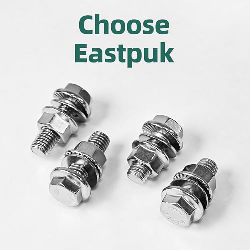 M6-1.0 x 40mm Metric Flanged Hex Head Bolts Screws, 10Sets M6x1.0 Flange Hexagon Drive Stainless Steel 18-8 (304) M6 Bolts and Nuts Washers - color: Silver, size: M6x40mm