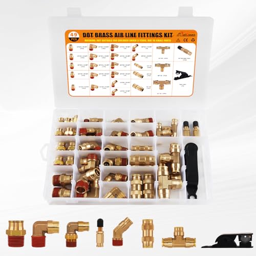 49 Pcs Brass DOT Air Line Fittings Assortment