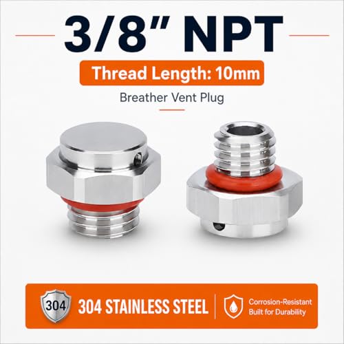 3/8 NPT Stainless Steel Waterproof Breather Valve – Pressure Relief & Ventilation for Hydraulic/Pneumatic Systems, Industrial Enclosures | Dustproof, Rustproof - size: 3/8" NPT Male