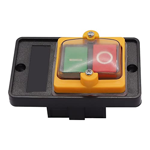 TWTADE / 2PCS Latching Push Button Switch Waterproof On/Off Motor Start Stop Switch with Box 10A AC 220V/380V KAO-10KH