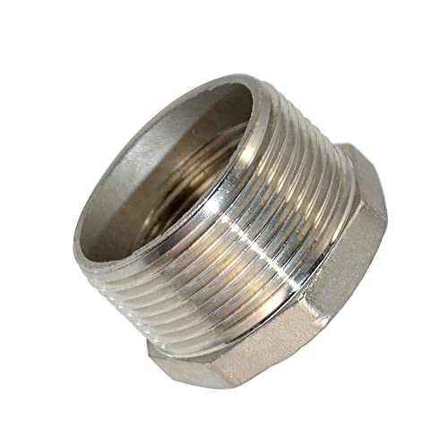 1-1/2" Male NPT to 1-1/4" Female NPT Female Reducing/Reducer Bushing Pipe Fitting,Adapter,Stainless Steel SS 304 Hex Bushing - size: 1-1/2" Male to 1-1/4" Female