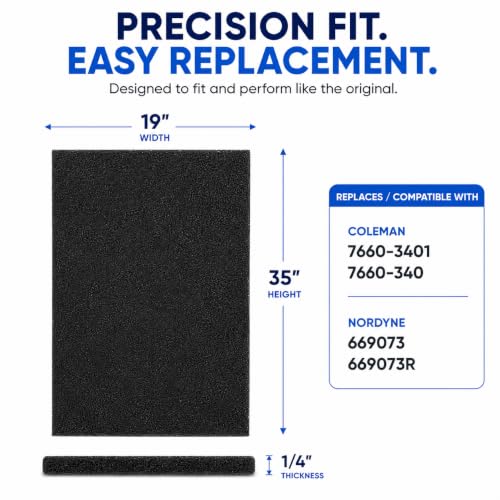 Filter Everything Mobile Home Furnace Door Filter - Reusable Furnace Filter Compatible with Coleman (Model # 7660-3401, 7660-340 and Nordyne (Model # 669073 & 669073R)- Effective Air Filtration System - size: 19" x 35" x 1/4" (1-Pack)