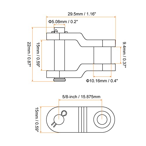 uxcell 5Pcs #50 Chain Offset Half Link Roller, 5/8" Pitch Carbon Steel, Standard Chain End Connector Split Links for 10A Chain - size: 10A(#50)