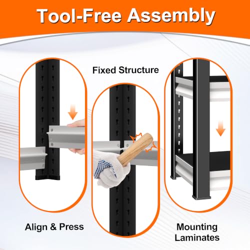 Metal Storage Garage Shelving - 40" W x 16" D x 36" H Black&White - size: 3T-WT-40"Wx16"D
