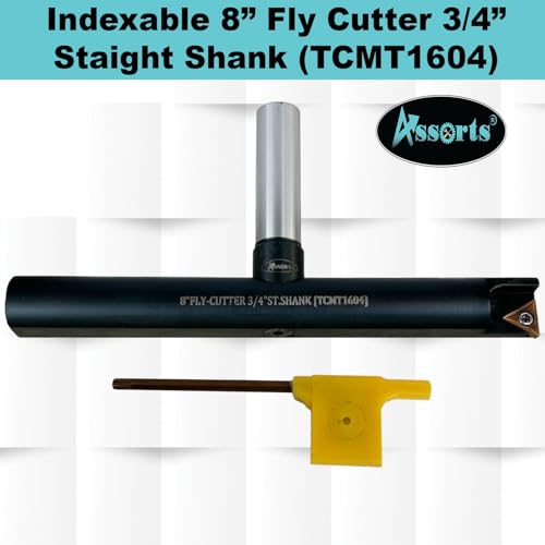 8″ Balanced Fly Cutter Indexable Face Milling Cutter with 3/4″ Straight Shank, Single TCMT1604 Insert, Torx Screw & Star Key Included - size: 8″ Fly Cutter 3/4″ Straight Shank(TCMT 1604)