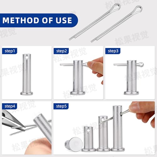 180 Pcs Cotter Pins Assortment Kit, 7 Sizes