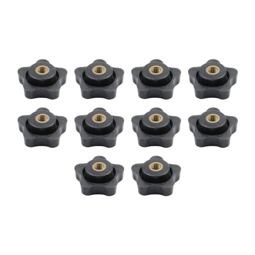 Antrader M6 Star Knob,Through Hole Knob Nut Screw,Black,10Pcs - size: 30#M6