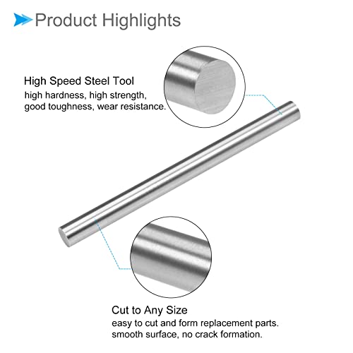 Round Steel Rod, 12mm Diameter 150mm Length, High Speed Steel Bar Stock Craft DIY Tool - (Applications: for Drill Lathes Boring Machine), 1-Piece - size: 12mm x 150mm
