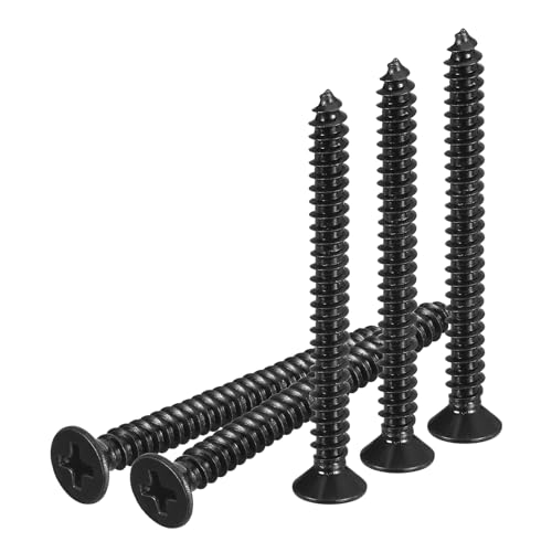 DTGN 50Pcs #10x2 Flat Head Wood Screws, 304 Stainless Steel - Black - color: Black, size: #10x2"