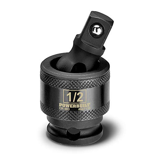 Powerbuilt 1/2-Inch Drive Impact Universal Joint Socket, Swivel Socket Adapter, Impact Grade Chrome-Moly Made - 647138 - size: 1/2 in.