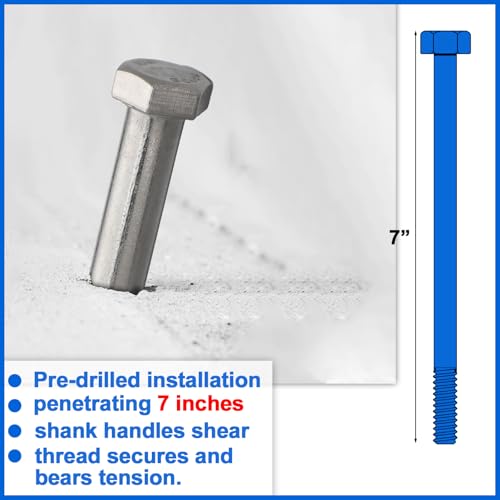 10 Pack 3/8-16 x 7'' Hex Head Cap Screw Bolt 304 Stainless Steel - size: 3/8-16 x 7''