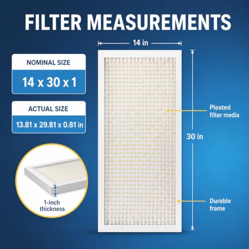 14x30x1 MERV 5 Pleated HVAC Furnace Air Filter Replacement